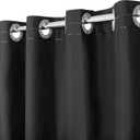 No Hook PEVA Shower Curtain or Liner - 8G Heavy Duty Black Bathroom Shower Curtain No Hooks Required, Waterproof Plastic & PVC Free, Standard Size 71 x 74, Black