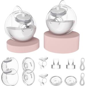 24mm CaraCups Wearable Milk Collection, Hands-Free Collection Cups Compatible with Spectra S1/S2/9 Plus/SG, Fit for Medela/Lansinoh/Zomee, 99.9% Separable Electric Breast Pumps, 2PC