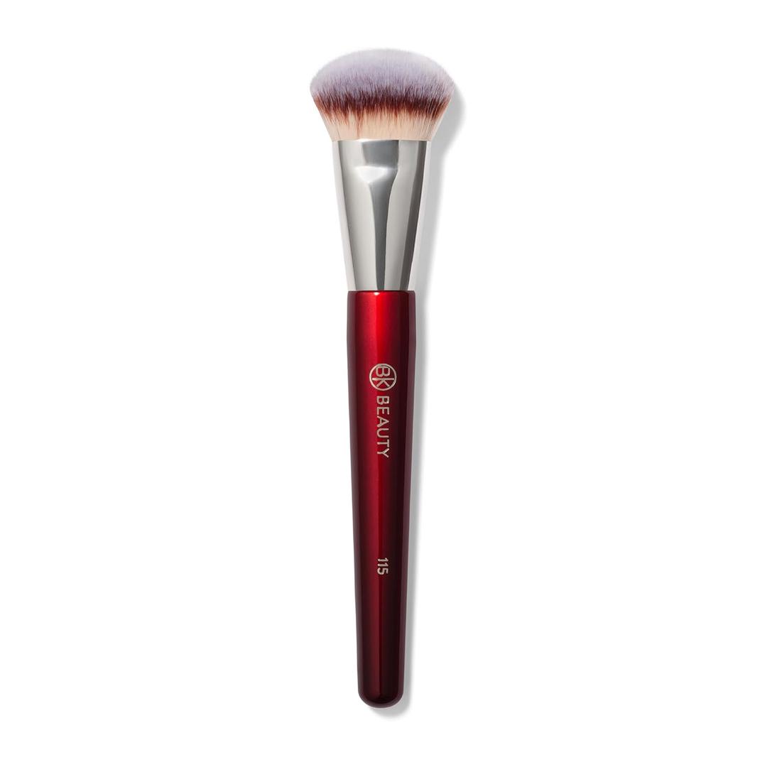 BK BEAUTY 115 MEDIUM CONTOURED FOUNDATION BRUSH Contoured Foundation Brush for Liquid Makeup - Foundation Makeup Brushes - Face Brush For Liquid Or Cream Foundation