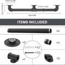 Willstar 6FT Industrial Staircase Handrail Non-Slip Pipe Bar Foot Rail Wall Mount Stair Rail Vintage Grab Bar for Steps Black Iron Pipe Handrail for Outdoor Indoor Stairs Loft Porch Hand Rail (6ft)