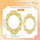 AceOrbit 24 x 16 Inch Wooden Gold Foil Princess Party Decor Photo Frame, Elegant Vintage Victorian Princess Party, Backdrop Prop for Halloween Birthdays Weddings(Oval)