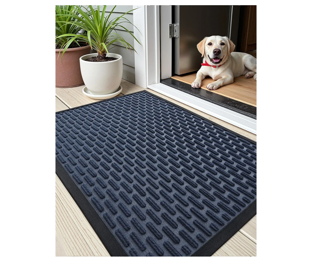 Color&Geometry Large Outdoor Mat for Front Door Home Entrance Outside Entry Patio Waterproof Heavy Duty Doormat Outdoor Floor Welcome Matt - 24"x48" Blue