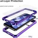 2 x Ailiber for HMD Vibe 4G Phone Case, [Not Fit HMD Vibe 5G], with Screen Protector, Dual Layer Shockproof Bumper, Clear Transparent [Anti Yellowing], Slim Scratch-Resistant Cover-Purple