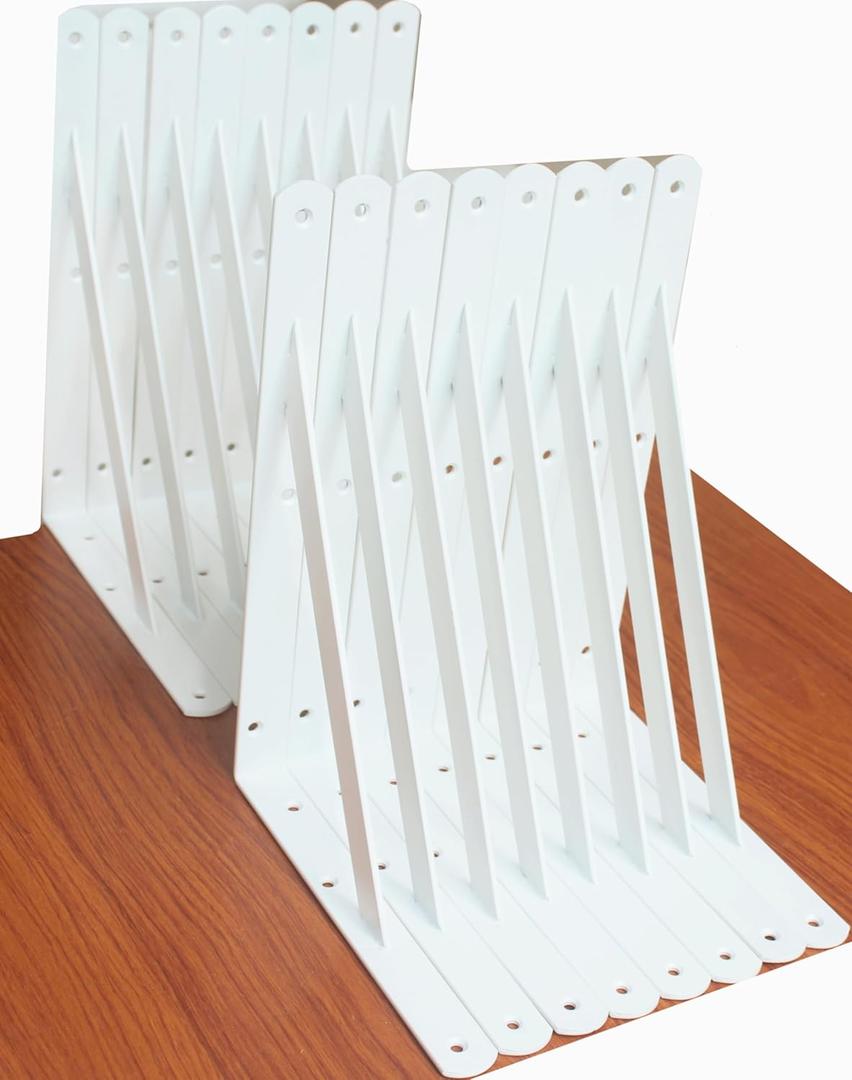 20 Pack L12 x H 8" White Heavy Duty Shelf Brackets with Screws Metal Shelf Brackets Shelf Support Angle Brackets for Shelves L Brackets Heavy Duty Floating Shelf