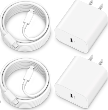 iPhone 17e/17/16e/16 Charger Fast Charging, 2Pack 20W USB C Wall Charger Block Cube with 6FT USB C Cable Cord for iPhone 17e/17/17 Pro Max/Air/16e/16/15 Pro Max/Plus, iPad Pro 13/12.9/11 inch, AirPods 