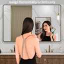 LOAAO 48X30 Bronze Bathroom Mirrors for Vanity, Rounded Rectangle Brushed Bronze Metal Frame Mirror, Anti-Rust, Tempered Glass, Hangs Horizontally or Vertically