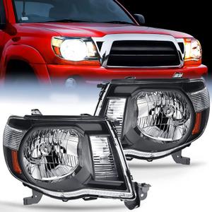 Nilight Headlight Assembly for 2005 2006 2007 2008 2009 2010 2011 Toyota Tacoma Replacement Headlamp Black Housing Amber Reflector Nilight Headlight Assembly for 2005 2006 2007 2008 2009 2010 2011 Toyota Tacoma Replacement Headlamp Black Housing Amber Reflector