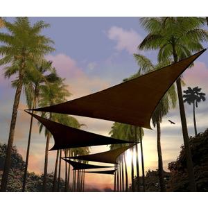 Amgo 12' x 12' x 12' Brown Triangle Sun Shade Sail UPF50+ Canopy Awning AGSLT, 95% UV Blockage, Water & Air Permeable, 200GSM Heavy Duty Commercial and Residential (We Make Custom Sizes)