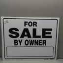 For Sale By Owner Sign, Black & White Plastic, 20 x 24-In.