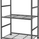 3-Tier Metal Storage Shelves - Space-Saving Shelf Organizer for Small Spaces, Compact Shelving Unit with Adjustable Feet for Kitchen, Garage, Laundry Room, Black