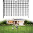 10 Panels No Dig Decorative Garden Fence for Yard, 40 in(H) X 23.6 ft(L) Animal Barrier Fencing for Outdoor Dog, Metal Portable Garden Fences for Borders, Pets, Landscape, Temporary Fence