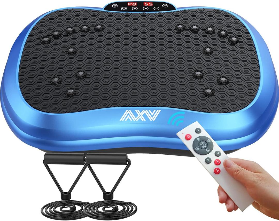 AXV Vibration Plate Fitness Platform Exercise Machine Vibrating Shaking Workout Full Body Shaker Vibrate Stand Shake Board Sport Gym Pad for Weight Loss Fat Burner for Women Men