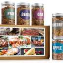 Natural Wood Chips for Smoker, (8 Gift Pack - Apple, Cherry, Oak, Pecan, Pear, Peach, Walnut, Beech) 8 OZ Each| Smoker Woodchips for Smoking Gun and BBQ, Great for Beef Pork Chicken Fish and Whisky