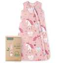 Yoofoss Rayon Made from Bamboo Baby Sleep Sack 0-6 Months 1.0 Tog Baby Wearable Blanket, Super Soft Infant Toddler Sleeping Sack 2-Way Zipper (Unicorn)