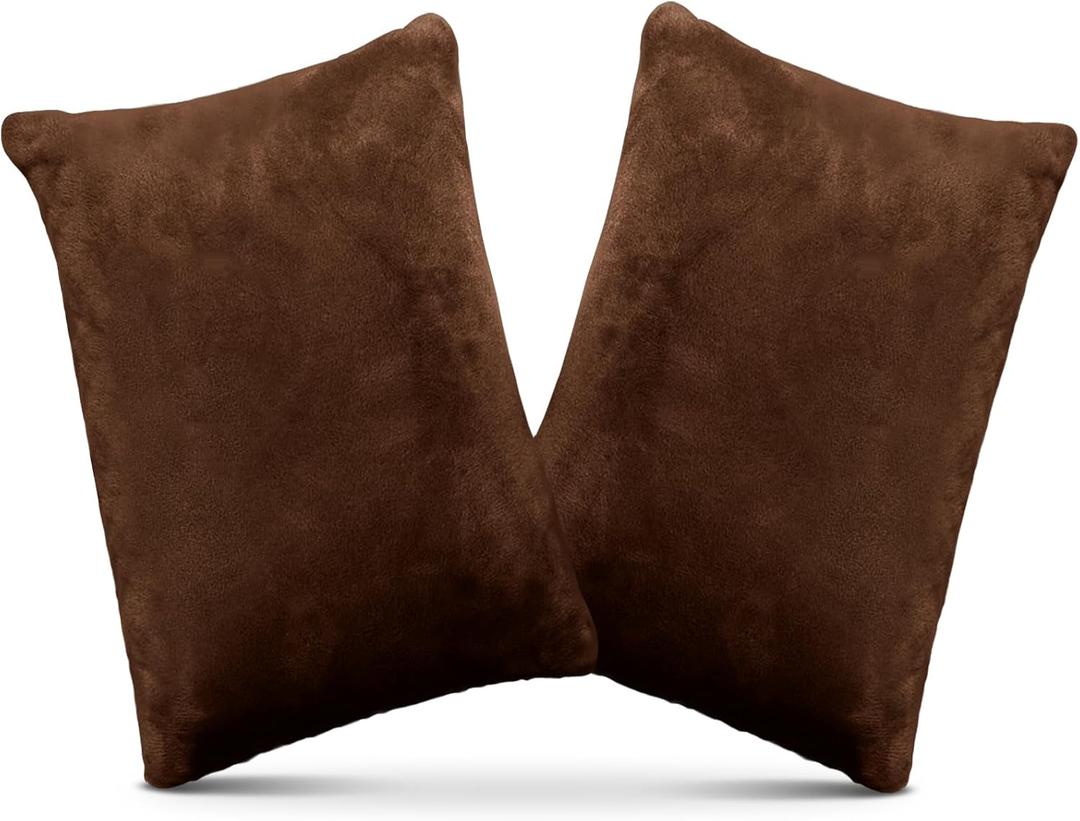 2 Pack Small Pillow, Memory Foam Mini Pillow 11 X 7 Inches for Travel, Sleeping, Nap and Neck, Knee, Lumbar Support, Tiny Cushion for Pet, Dogs (Brown)