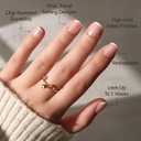 Glamnetic Press On Nails - Pearly Please | Super Short White French Tip Fake Nails, Extra Short Salon Quality French Manicure | 12 Sizes - 30 Nail Kit with Glue