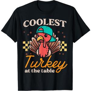Thanksgiving Coolest Turkey at Table Boys Kids Toddler Youth T-Shirt, 2T