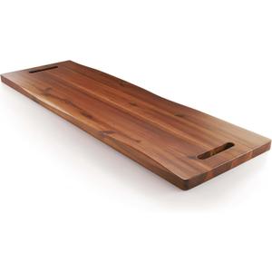 36" Large Acacia Wood Charcuterie Board with Handles - Extra Long Wooden Serving Cheese Boards - Rectangular Serving Platter for Meat Steak, Cracker Appetizers, Fruit Decorative Display Party
