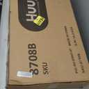 Huuger Buffet Cabinet with Storage, Storage Cabinet with Synthetic Rattan Decor Doors, Solid Wood Feet, for Hallway, Entry, Living Room, Black