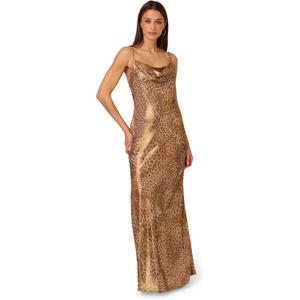 Adrianna Papell Women's Printed Chiffon Long Dress, US Size 10