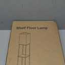 Floor Lamp with Shelves for Living Room, Shelf Floor Lamp with 3 CCT LED Bulb, Corner Display Standing Column Lamp Etagere Organizer Tower Nightstand with White Linen Shade for Bedroom, Office (Black)