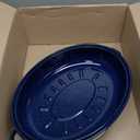 IMUSA USA 18" Traditional Vintage Style Blue Speckled Enamel on Steel Covered Oval Roaster