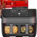 Instant Pot Vortex Plus XL 8QT ClearCook Air Fryer, Clear Windows, Custom Programming, 8-in-1 Functions that Crisps, Broils, Roasts, Dehydrates, Bakes, Reheats, from the Makers of Instant Pot, Black (8QT Dual Basket)
