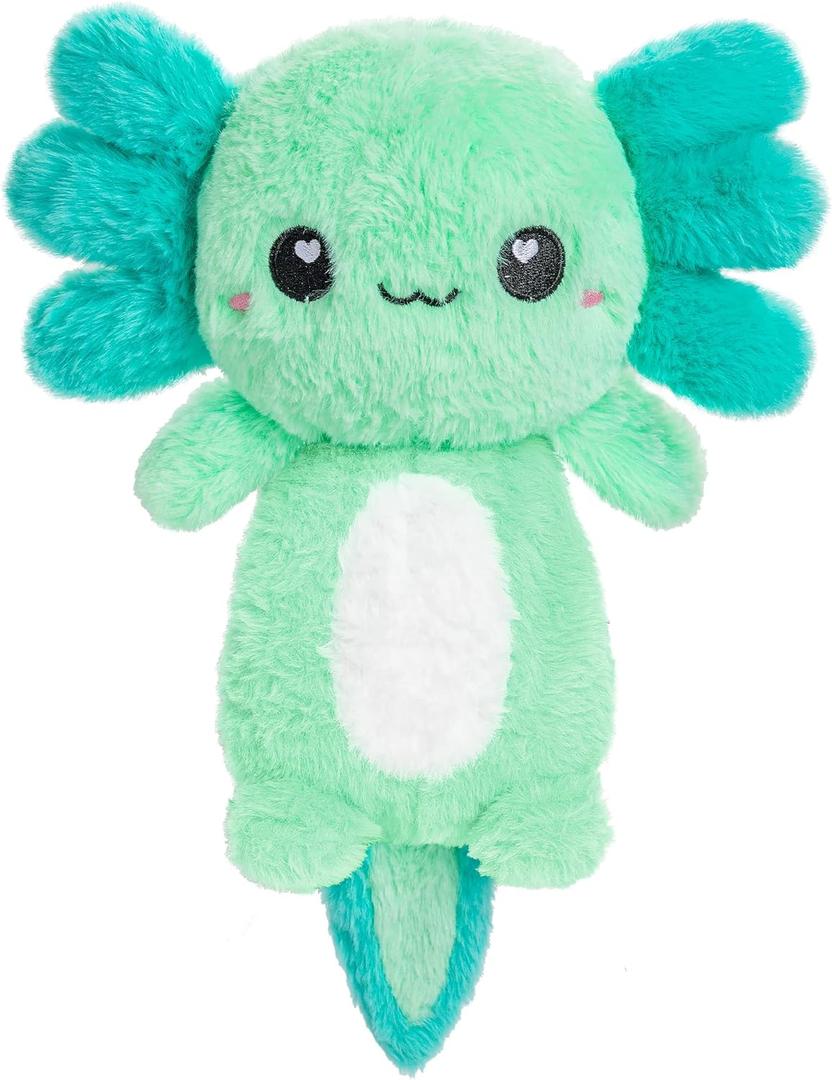 Axolotl Microwavable Unscented Heating Pad for Women and Kids- Cute Soft Cozy Pillow Plush Heatable Warm Stuffed Animals - Kawaii Hot and Cold Plushie Food Toy - Axolotl Gifts for Girls and Boys Mint