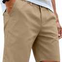 PLEPAN Mens Cotton 7'' inch Golf Dress Shorts Elastic Waistband Summer Chino Shorts XXL
