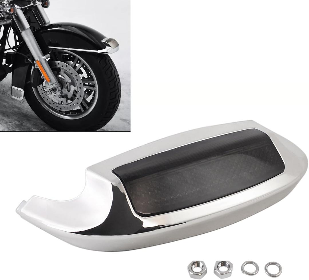 Front Fender LED Tip Light For Harley Touring Electra Glide Ultra Classic 2014-2019 Ultra Limited Low 2015-2019 Tri Glide Ultra Classic 2014-2024 Road King FLHR 2014-2022 (Smoked Lens)