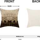 Boho Brown Black Pillow Covers 18 x 18 Inch Set of 2 Abstract Brown Golden Geometric Throw Pillows Outdoor Decorative Modern Art Cubic Pillowcase Linen Cushion Cases for Bed Sofa Couch