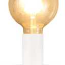 Industrial Table Lamp Base,Small Polished Metal Desktop Light Sockets Base Only,Vintage E26/E27 Edison Screw Light Bulb Holder Base,with 6ft Cord Switch Plug Bulb Base HolderWhite