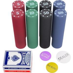 400Pc Numbered Poker Chips Numbers 4g Light Weight Plastic Poker Chip Value Account,Mini Trave Poker Blackjack Sets,2 Decks Playing Cards Texas Holdem Poker Chips Denominations Casino Gambling Games