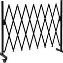 SMONTER Expandable Barricade Gate, 82" Metal Safety Barrier Gate with Casters, Accordion Garden Yard Fence Portable Dog Gates with Latch Indoor Outdoor
