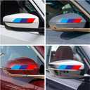 ramuel Sport Color Stripe Decal Sticker Compatible with BMW Exterior or Interior Decoration for Car Side Rearview Mirror Decals Skirt Bumper Stickers Hood Fender Decor Racing 7x1.6'' Blue Red 2pcs