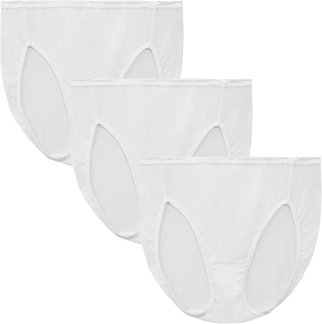 Vanity Fair Women's Illumination Hi Cut Panties, Silky Stretch & Satin Trim (8)