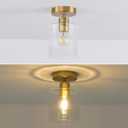 Brass Semi Flush Mount Ceiling Light,Gold Modern Fixture for Closet Hallway Entryway Light Fixture Ceiling Brass Finish 2 Pack