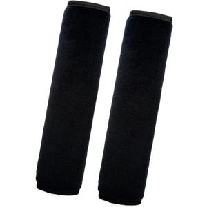 Medsuo 2 Pack Universal Soft and Comfortable Car Seat Belt Pads Harness Pads Pram Strap Covers Backpack Shoulder Pad Automotive Seat Belt Cushion Pad Cover for Kids and Adults - Black