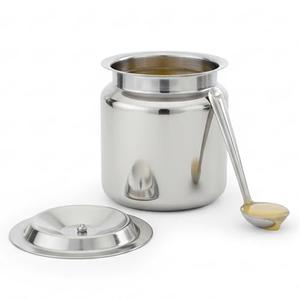 KSJONE Stainless Steel Oil and Ghee Container for Kitchen I Multipurpose Oil Container with Lid I Capacity of 13 oz