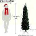6ft Artificial Pencil Christmas Tree, Slim Xmas Tree with Metal Stand