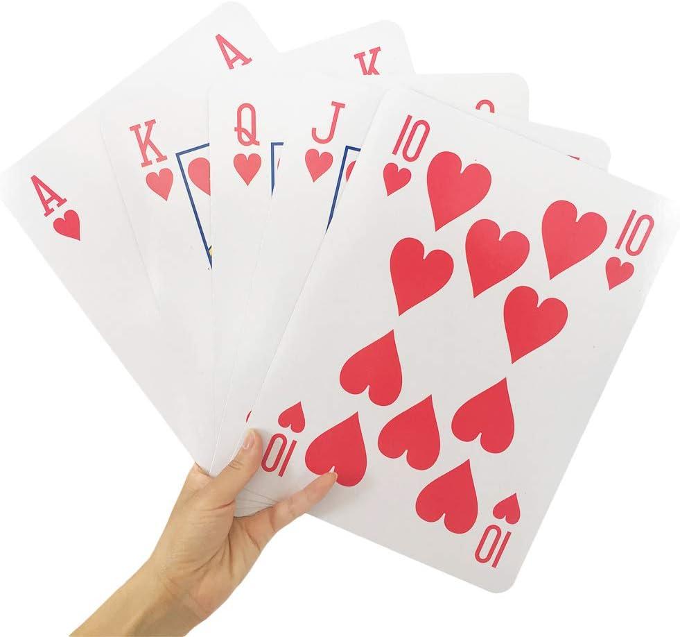Yuanhe Jumbo Giant Playing Card Deck - 8X11 Inch Large Oversized Cards - Super Big Game Theme Full Deck - For Kids, Adults, Casino Party Decorations