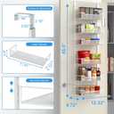 VyGrow 12.3" W Narrow Over the Door Pantry Organizer, 6-Tier Over the Door Organizer with Adjustable Basket, Pantry Door Organization for Pantry Kitchen Storage Room Spice Rack, White
