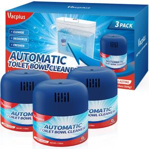 Vacplus Toilet Bowl Cleaners - 2 Pack, Krazy Clean Automatic Long-Lasting Toilet Cleaner Bottles, Easy-to-Use & Powerful Cleaning