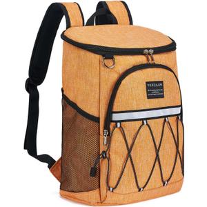 Backpack Cooler Backpack 26 Cans Insulated Leak Proof for Women Men Beach Camping Picnic Fishing Hiking Lunch Backpack Waterproof Cooler (Medium, Orang)