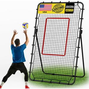 Chaobing Volleyball Rebounder Net, 5-Angle Adjustable with Steel Frame & High-Tension PE Netting, for Lacrosse, Baseball, Soccer Practice Perfect for Setting, Spiking, and Bumping, Size Unknown, Color Black