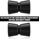 Silipull 2 Pcs Boat Trailer Roller Black Rubber Shaft Keel Robust Rubber Bow Roller Heavy Duty Boat Trailer Bow Stop Replacement Boat Trailer Parts Boat Trailer Accessories