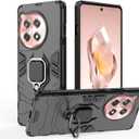 for OnePlus 12R Case, Dual Layer Protective Heavy Duty Armor Rugged [Military-Grade] Protective, Magnetic Kickstand Car Holder Phone Case Black