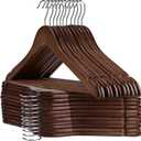 Wooden Hangers - 20 Pack - Clothes Hanger for Daily Used, Heavy Duty Wood Hangers with Precisely Cut Notches, Coat Hanger for Closet, Clothes Hangers for Shirt Suit Dress (Walnut)