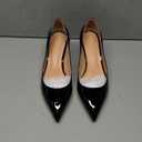 Women Fashion Pointed Toe Slip On Comfort Basic Kitten Heel Pumps Shoes (7, Black)