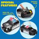 JOYIN 4 Packs Emergency Vehicle Toy Playsets, Friction Powered Vehicles with Light and Sound, Including Fire Truck, Ambulance, Play Police Car and Helicopter, Toddler Kids Boys Gifts